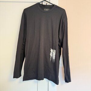 Y-3 Crew Neck Long Sleeve Tee Black Size M 100% Cotton